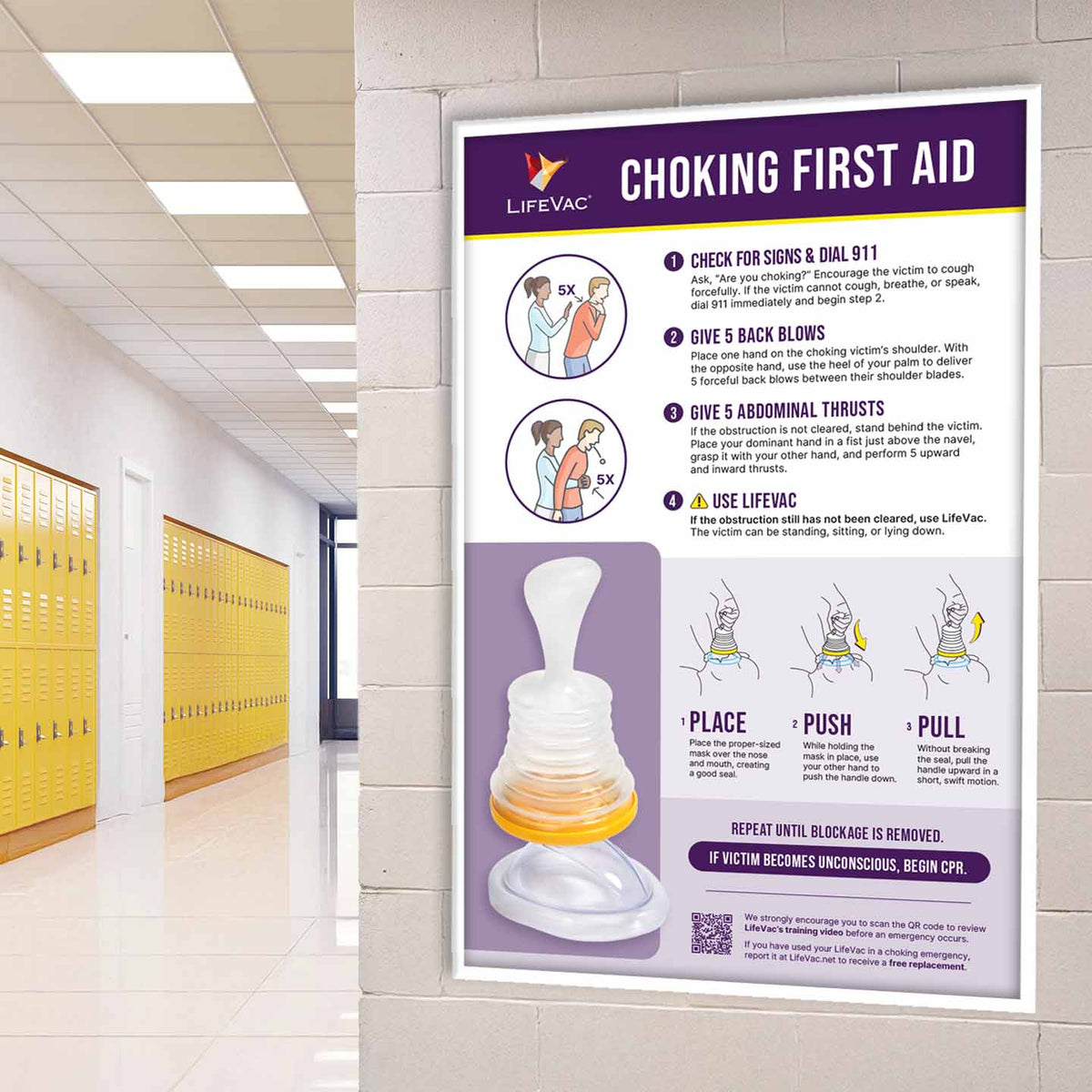 11 x 17 How to use LifeVac Poster Laminated